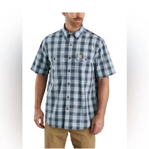 CARHARTT ORIGINAL FIT SHORT SLEEVE PLAID SHIRT, Size L, Very Good Condition